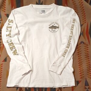 Salty Crew Men's Premium Longsleeve Graphic Tee, Smallmouth Bass, M